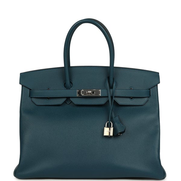 Hermes Pre-owned Hermes Birkin 35 Colvert Epsom Palladium Hardware