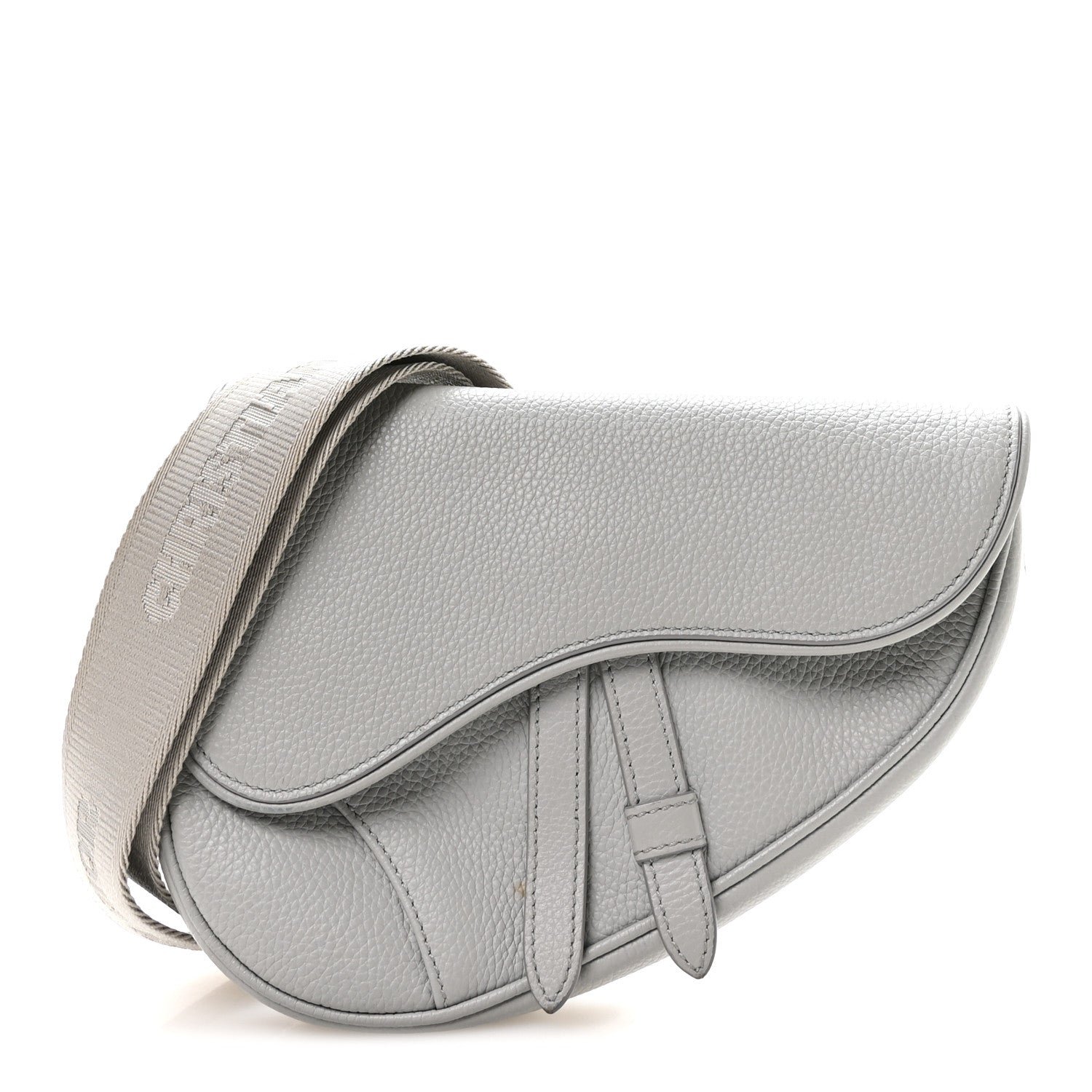 Dior Christian Dior Grained Calfskin Mens Mini Saddle Bag Gray