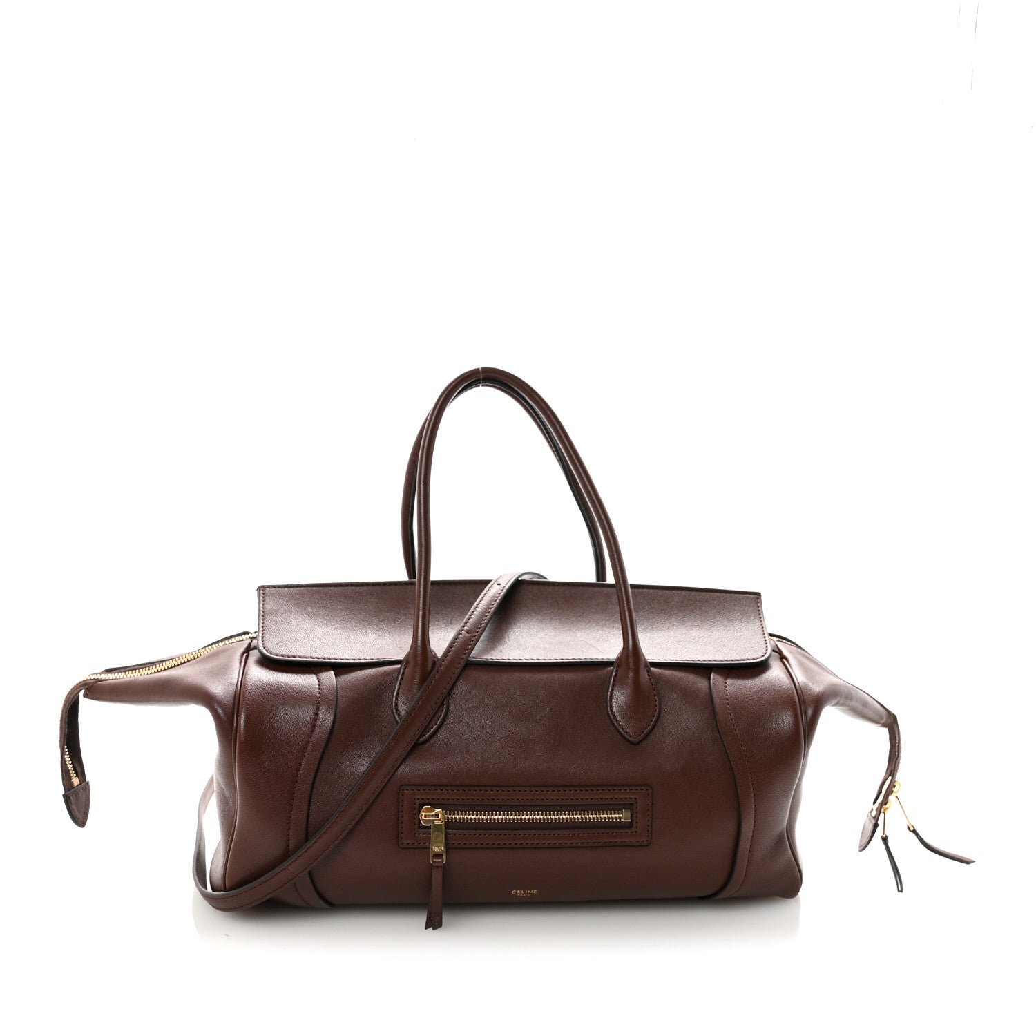Celine Celine Supple Shiny Lambskin Medium New Luggage Brick