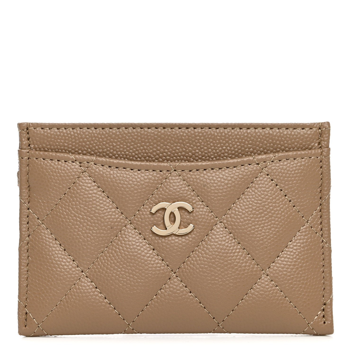 Chanel Caviar Quilted Card Holder Brown