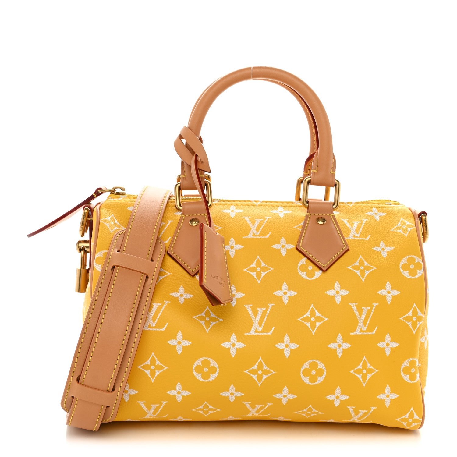 Louis Vuitton Calfskin Monogram Speedy P9 Bandouliere 25 Jaune Mat