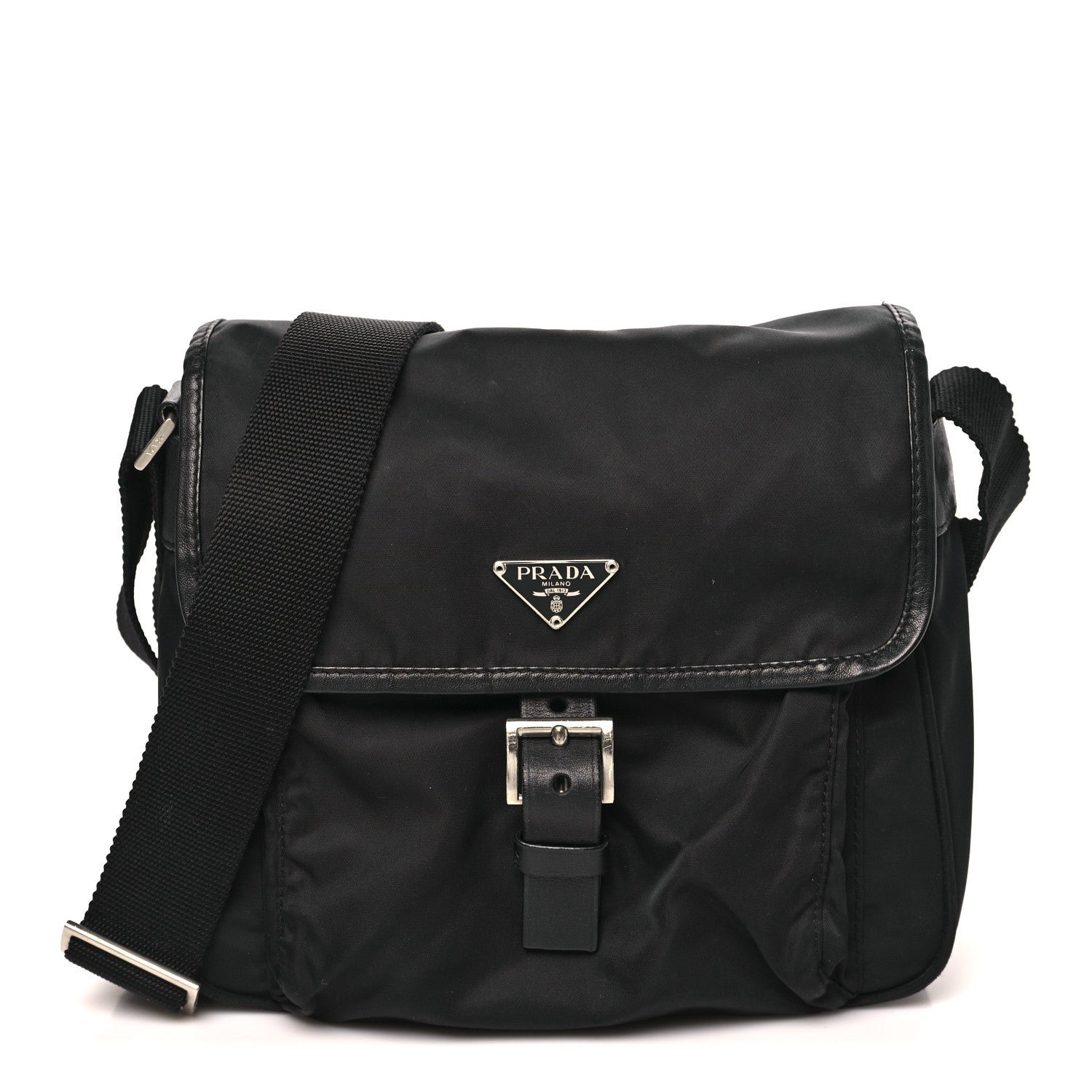 Prada Nylon Vela Messenger Black