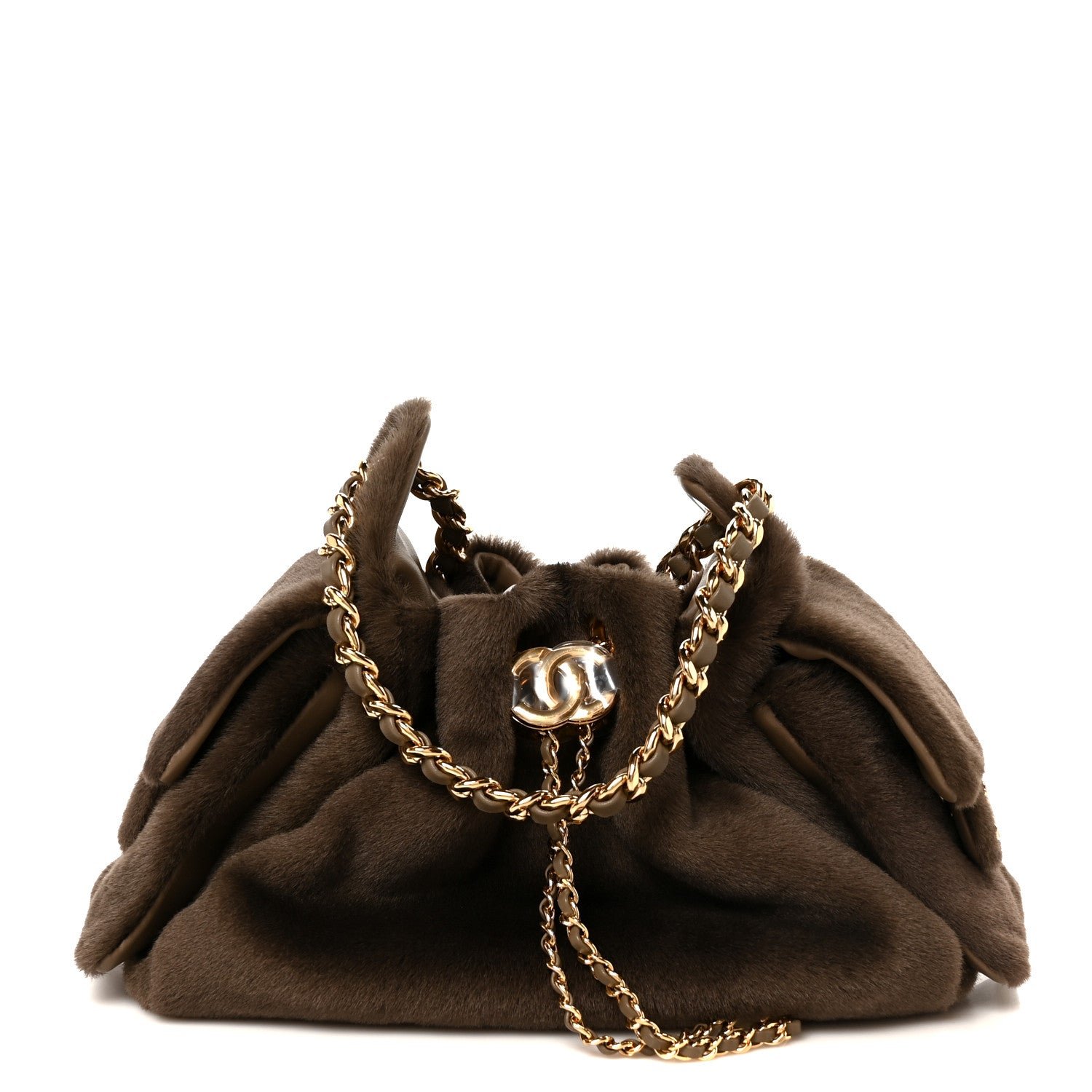 Chanel Pony Hair Mini Chanel 25 Handbag Dark Khaki