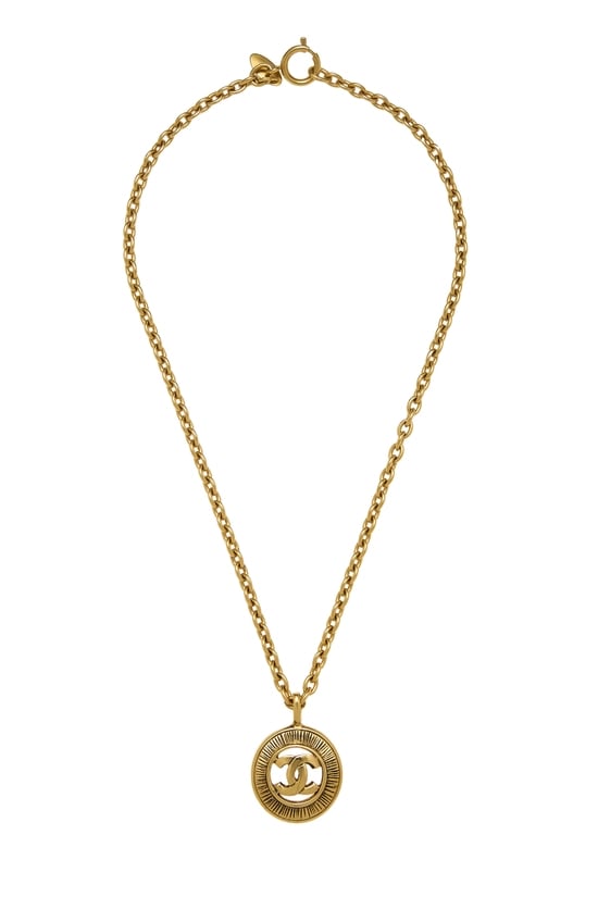 Gold 'CC' Sunburst Necklace Small