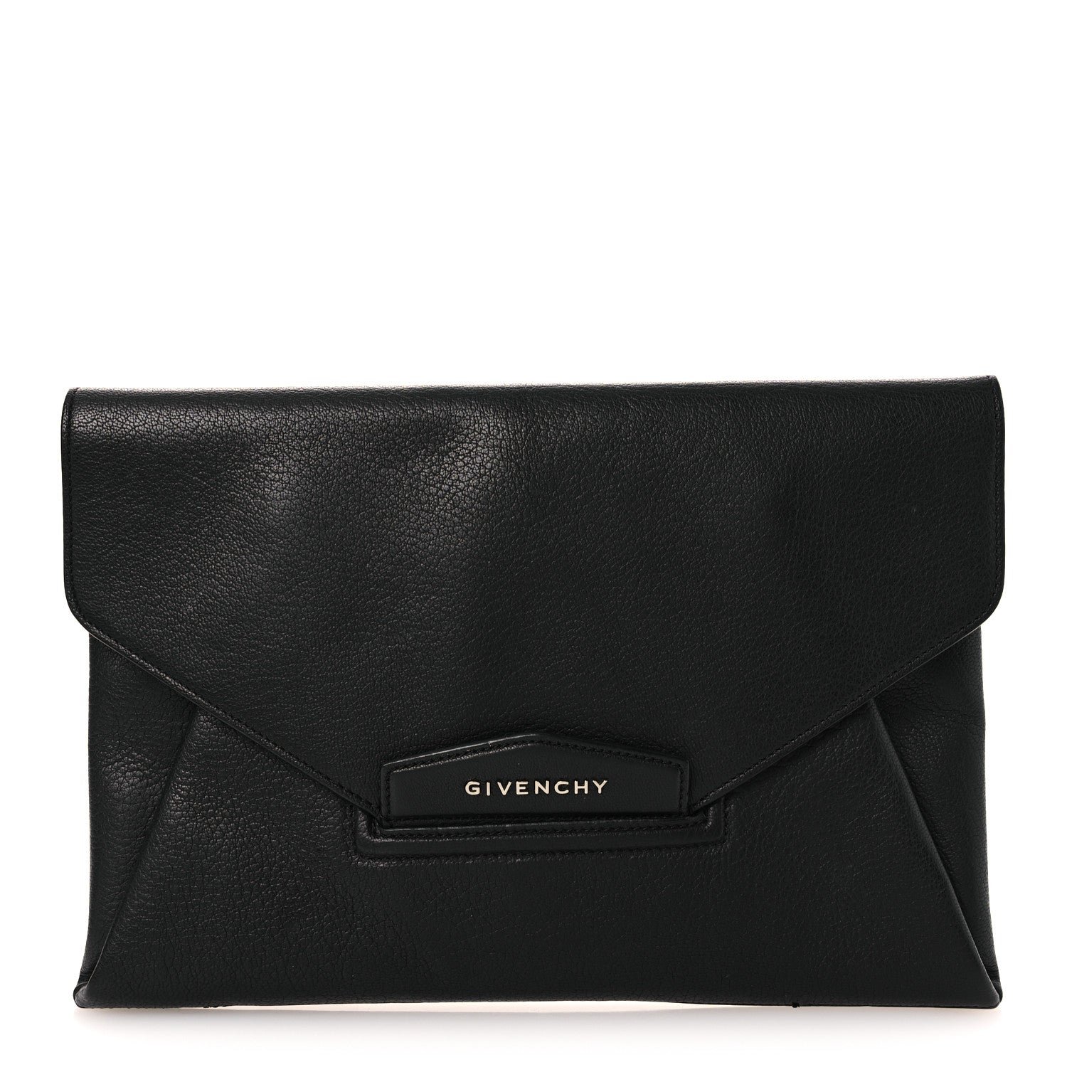 Givenchy Sugar Goatskin Medium Antigona Envelope Clutch Black Black