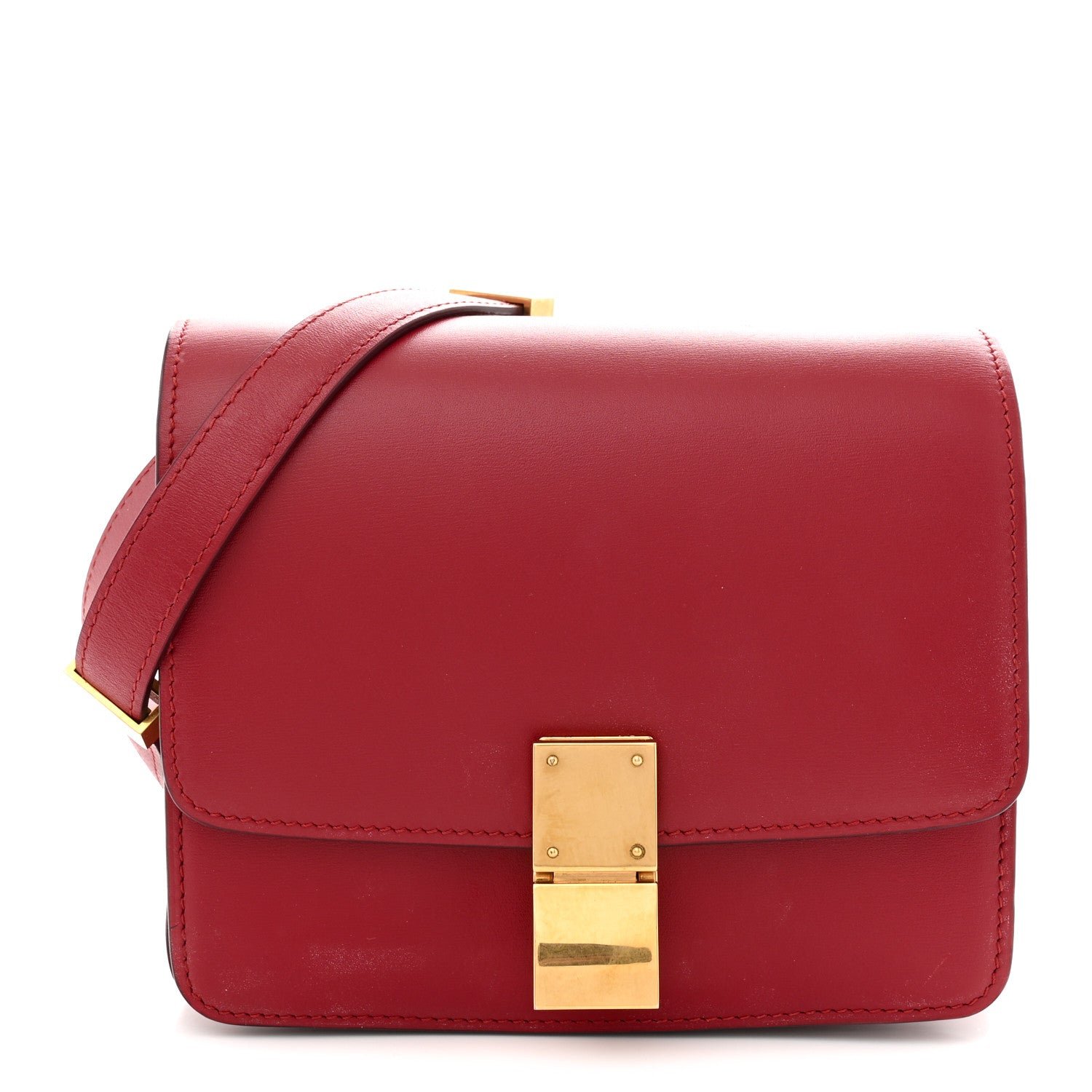 Celine Box Calfskin Small Classic Box Flap Bag Red