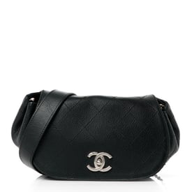 Chanel Calfskin Quilted Jungle Stroll Shoulder Bag Black