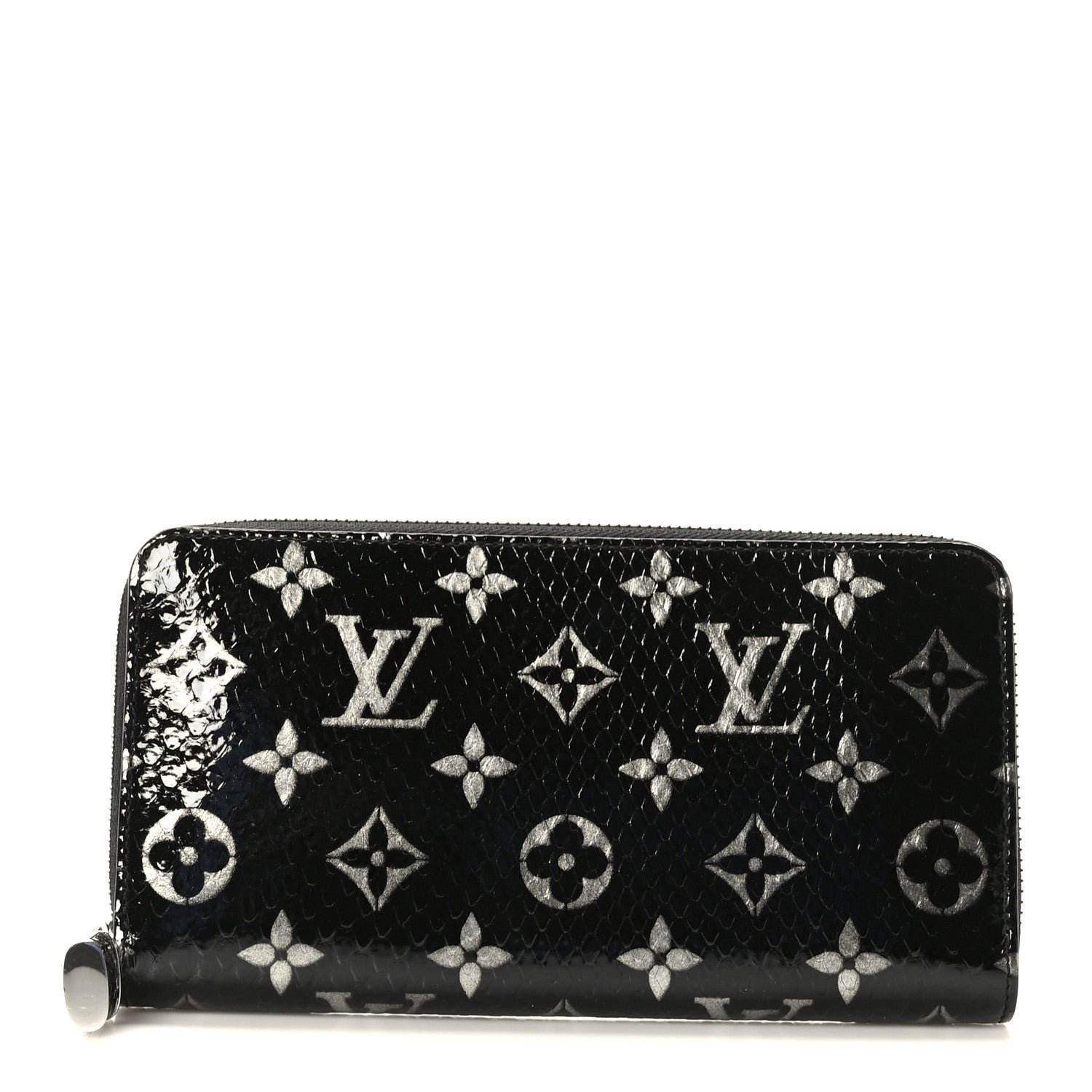 Louis Vuitton Snakeskin Monogram Zippy Padlock Wallet Black