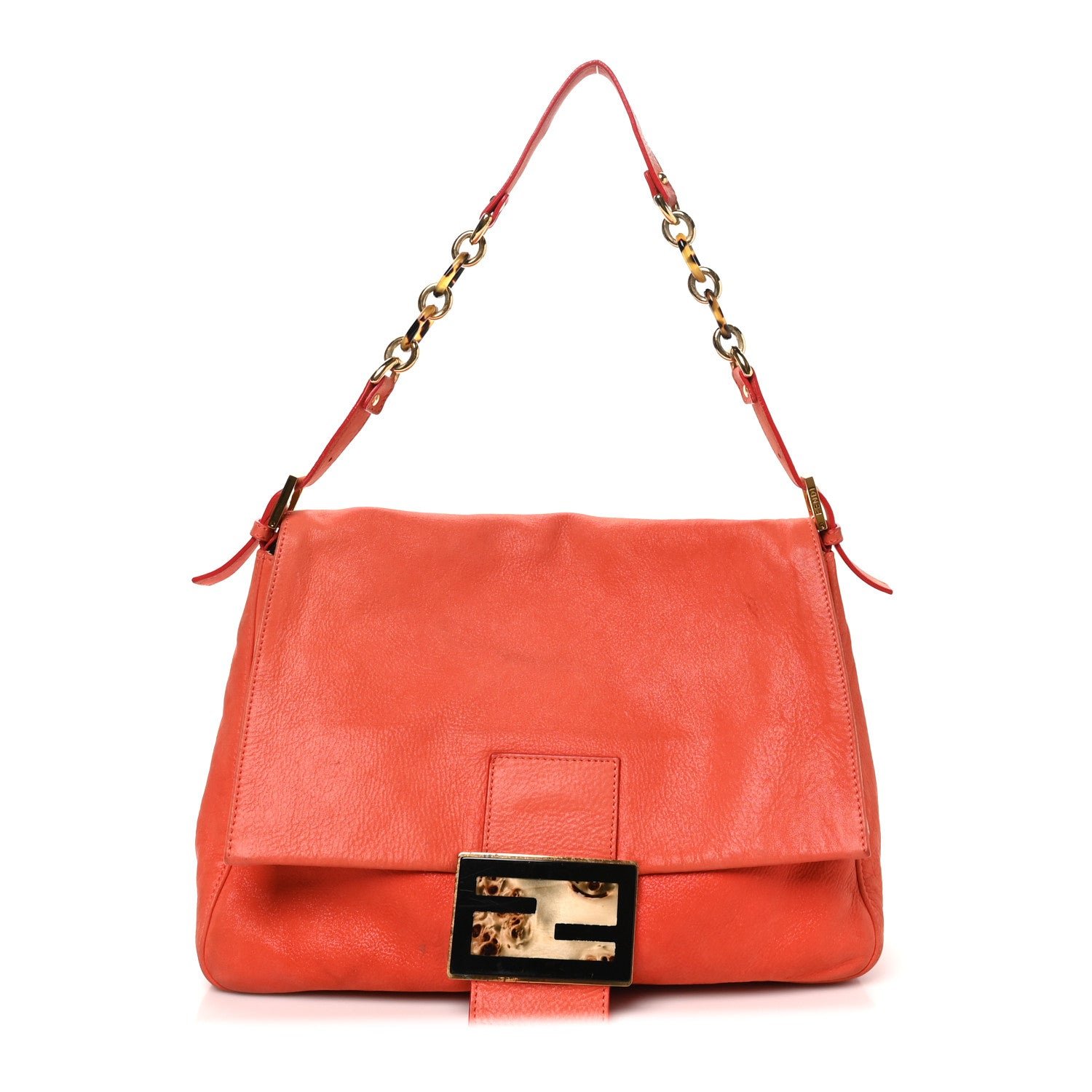 Fendi Nubuck Big Forever Mama Baguette Orange