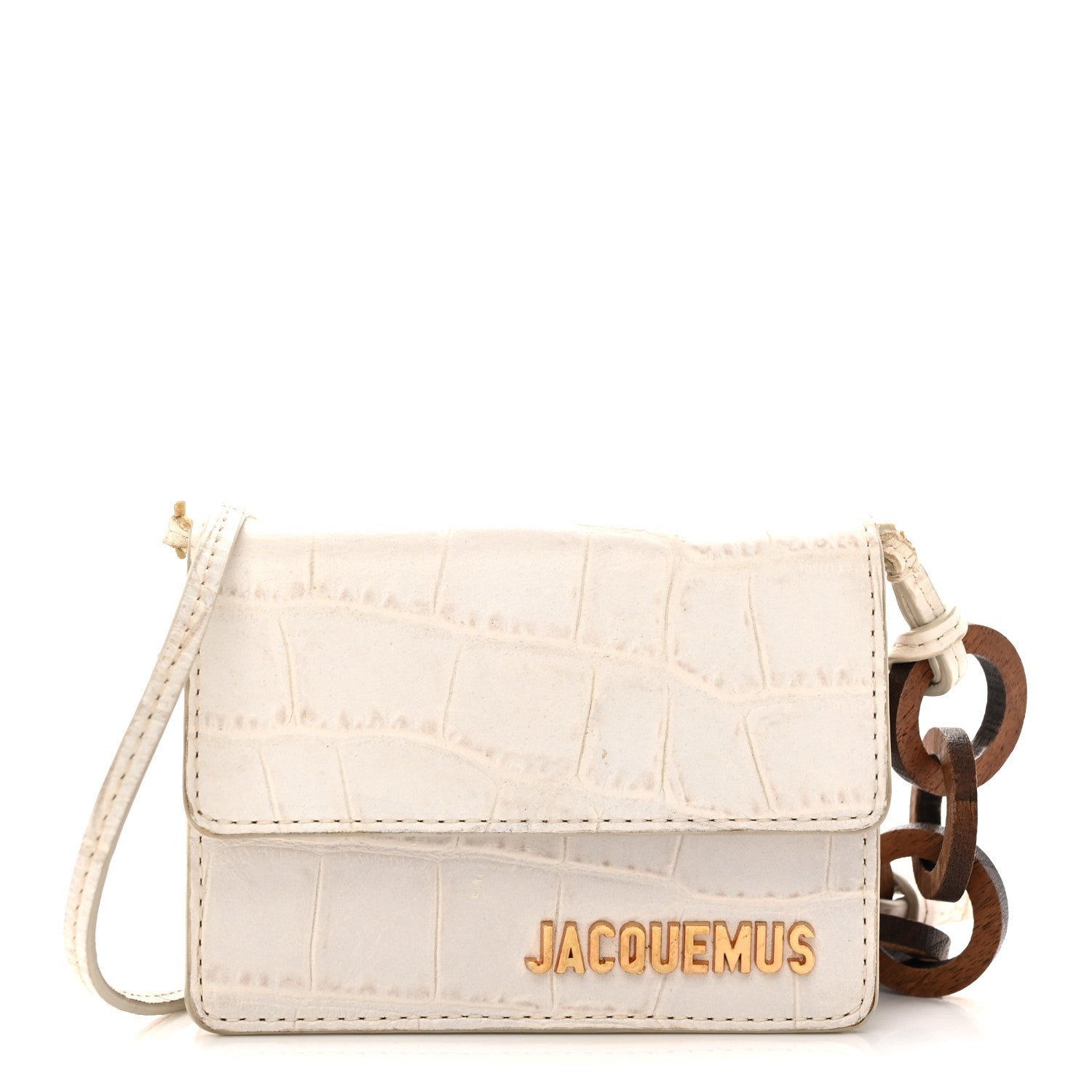 Jacquemus Jacquemus Calfskin Crocodile Embossed Le Riviera White