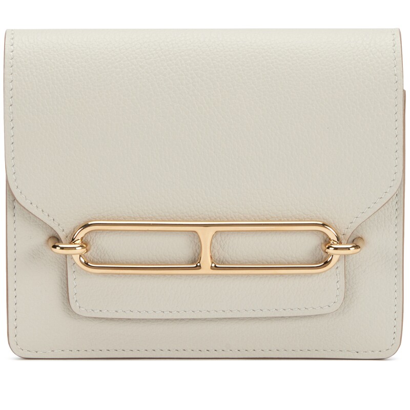 Hermes Gris Perle Evercolor Roulis Slim Wallet Permabrass Hardware, 2021
