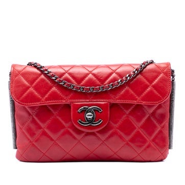 CC Quilted Lambskin Embossed LAX Single Flap