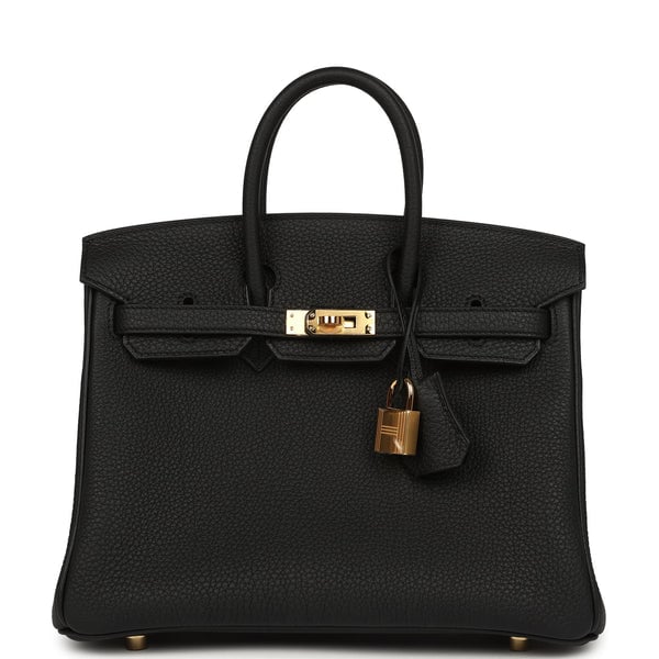 Hermes Birkin 25 Black Togo Gold Hardware