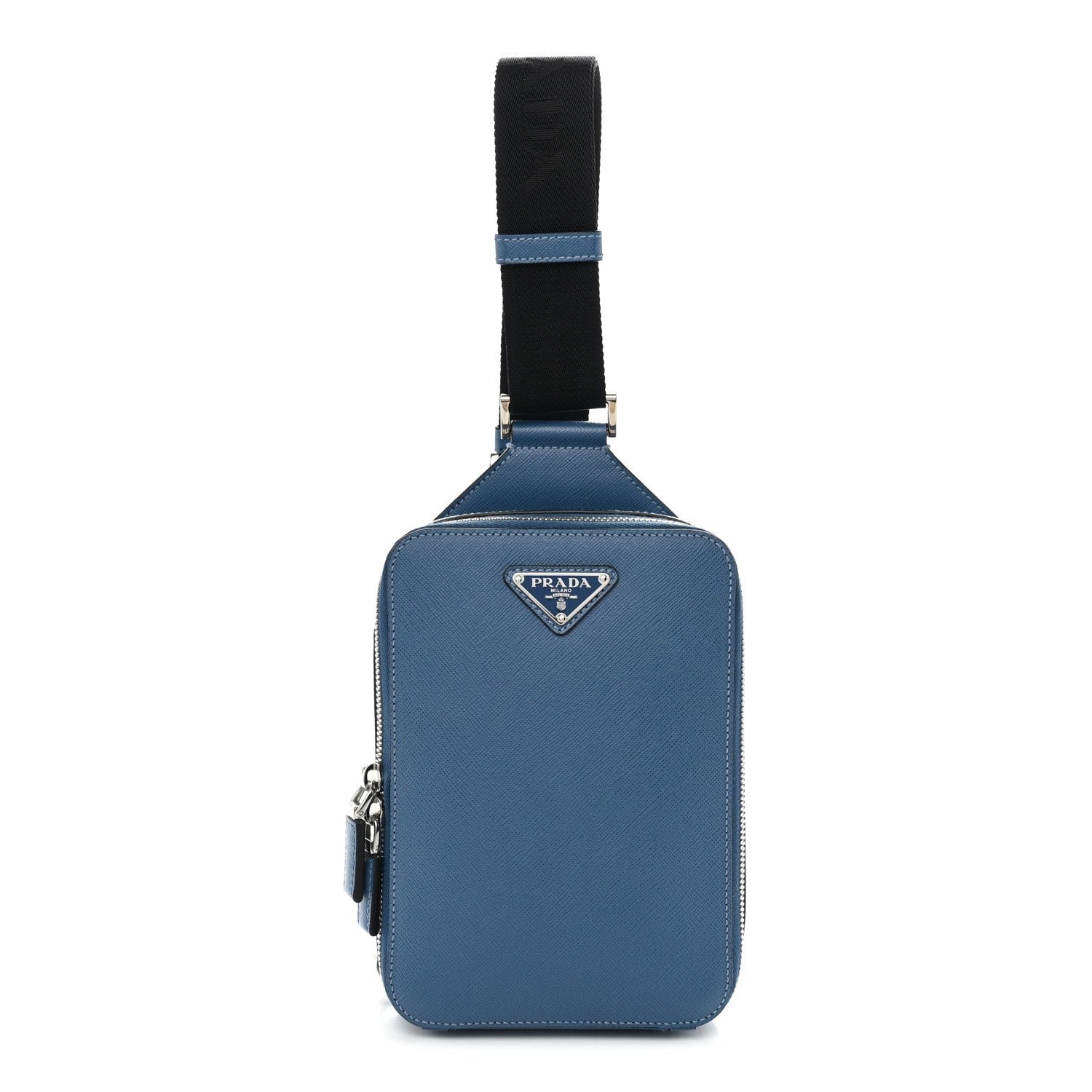 Prada Saffiano Brique Sling Bag Blue