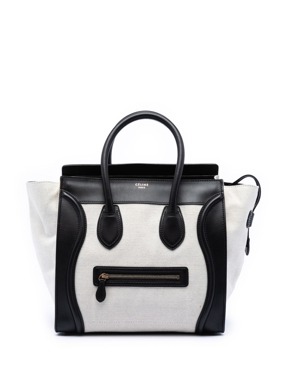 2011 Mini Bicolor Canvas and Leather Luggage Tote handbag