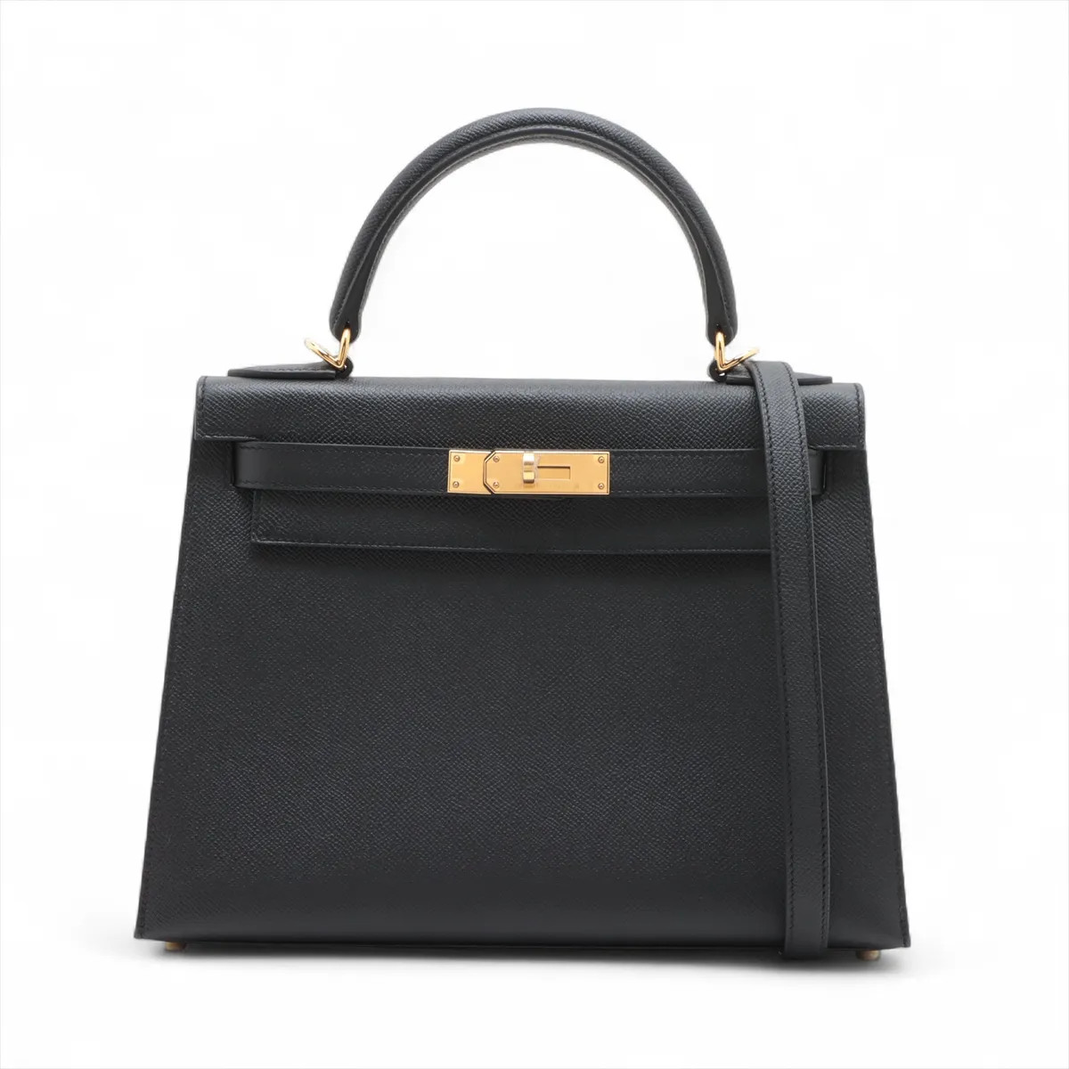 Hermès Kelly 28 Serie Veau Epsom Black Gold Metal Fittings