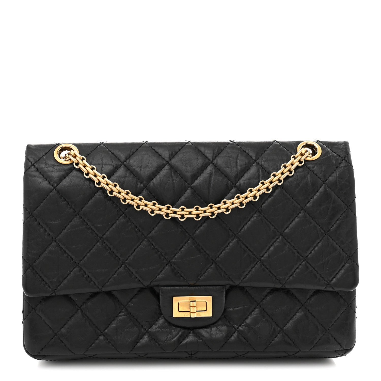 Chanel Aged Calfskin Quilted 2.55 Reissue 226 Flap Black
