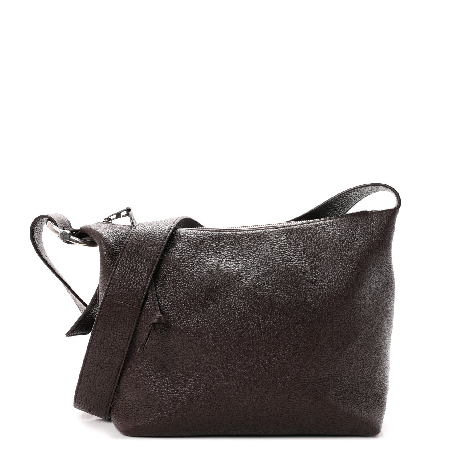 Loewe Grained Calfskin Medium Loop Chocolate