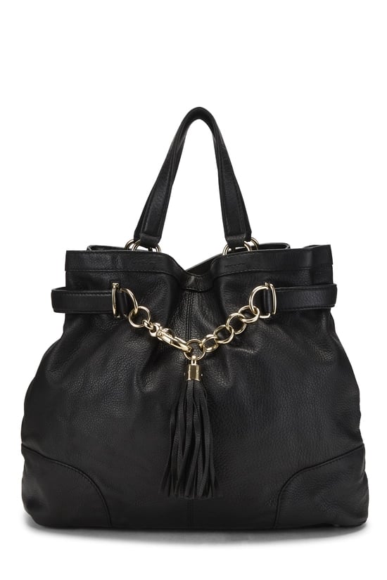 Black Leather Sienna Tote