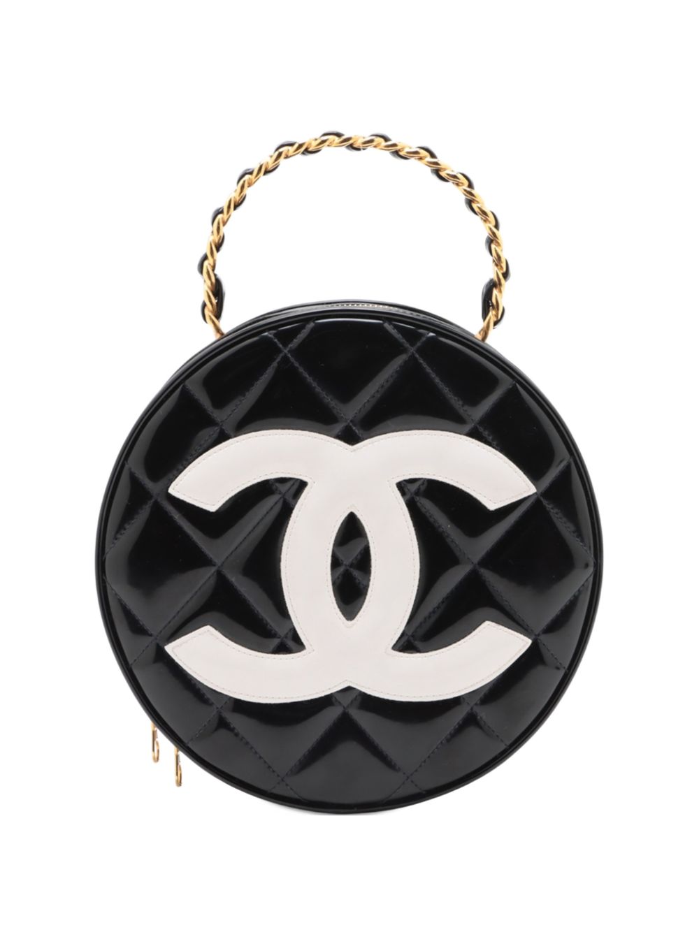 1994-1996 CC Quilted Patent Round Vanity handbag