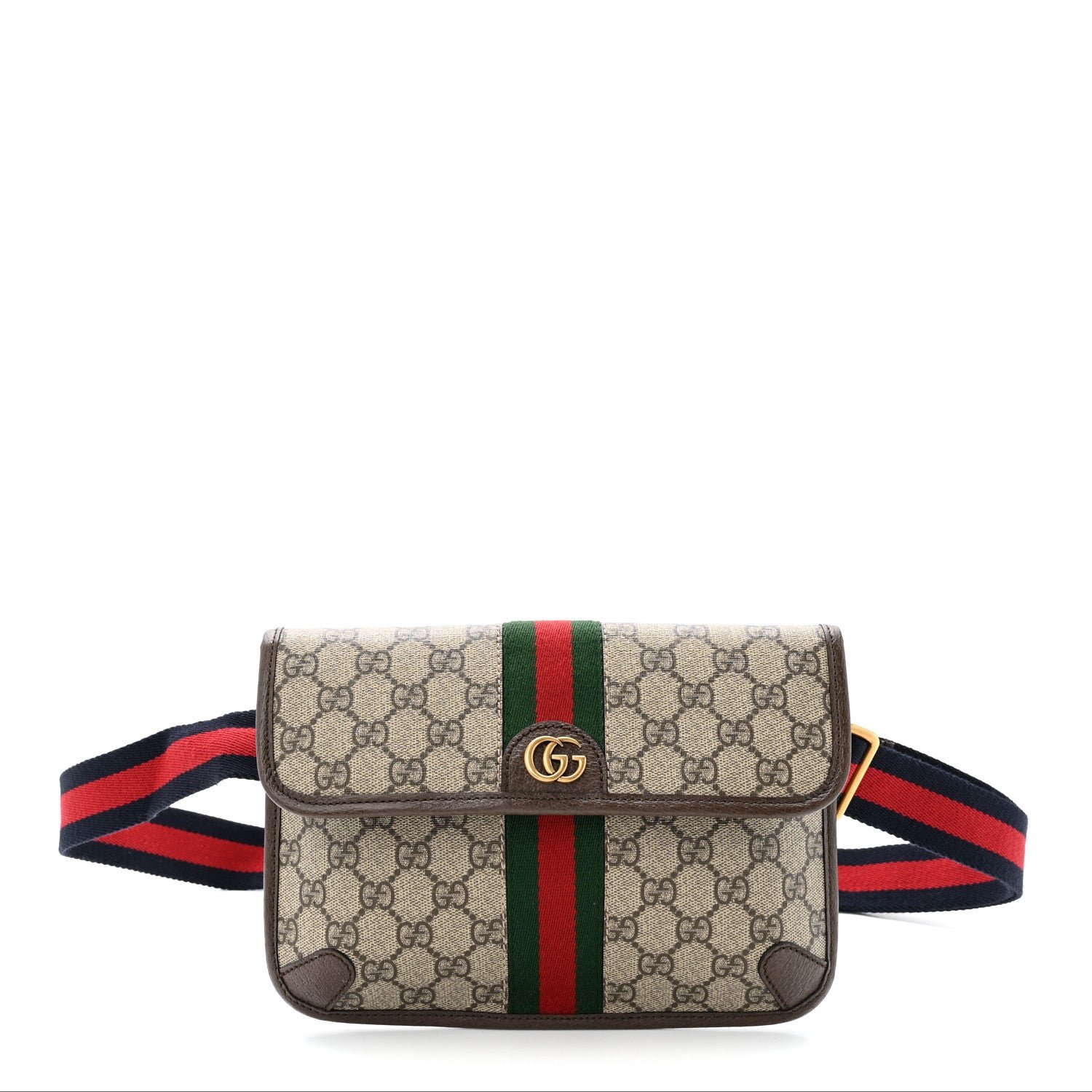 Gucci GG Supreme Monogram Web Small Ophidia Belt Bag Brown
