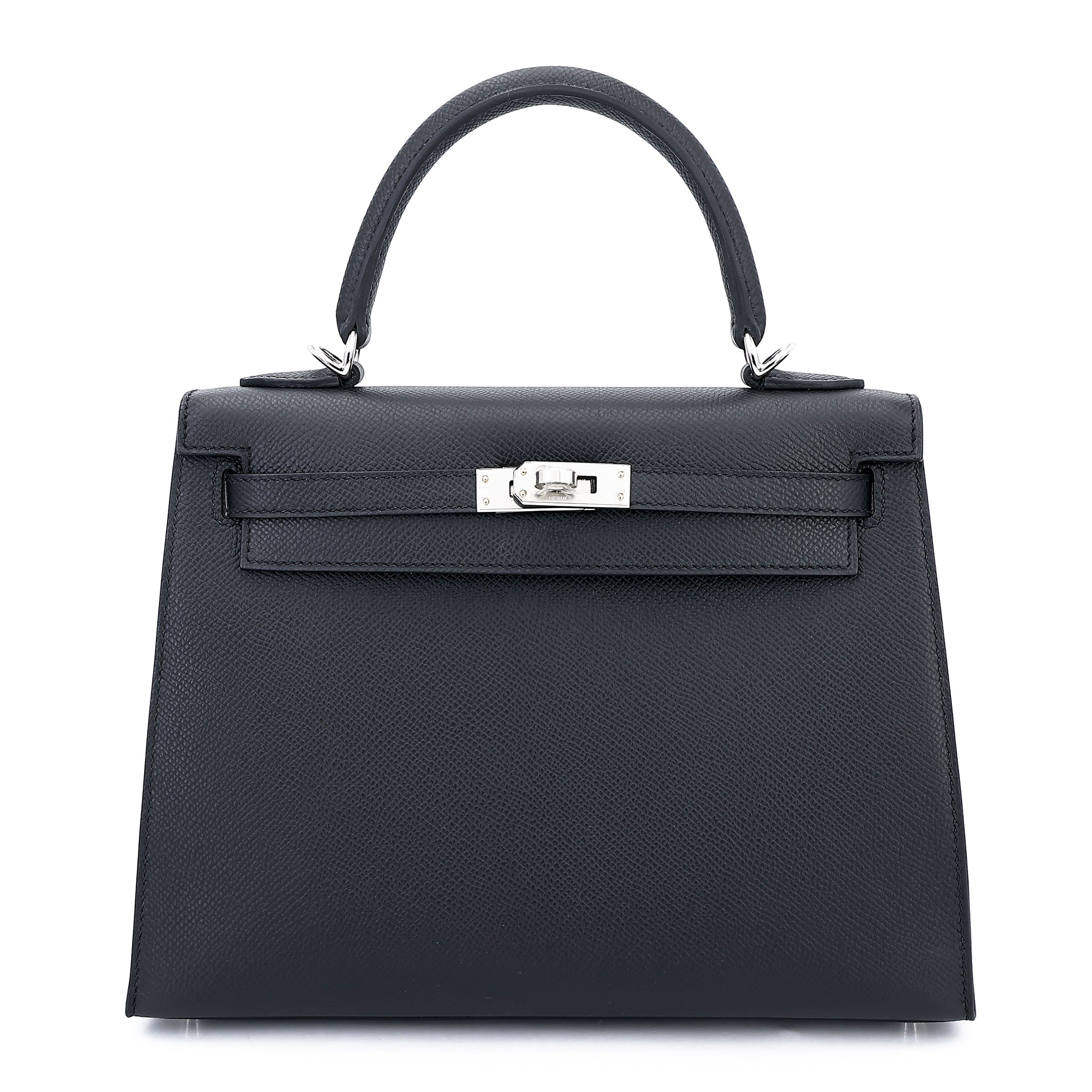 Brand New ( Rank N ) HERMÈS Kelly 25 Sellier Noir (89) Epsom Palladium hardware K (2025)