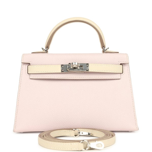 Hermes Hermes Special Order (HSS) Kelly Sellier 20 Mauve Pale and Craie Epsom Palladium Hardware