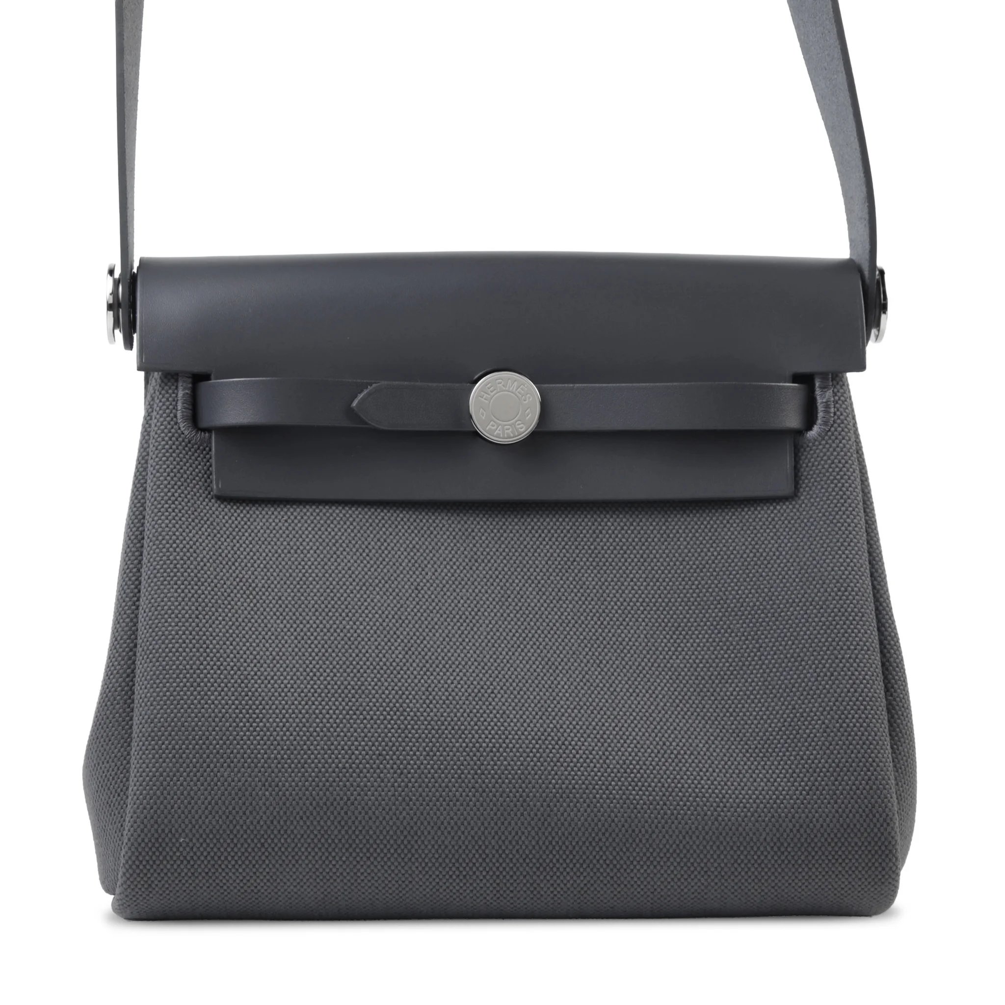 Brand New ( Rank N ) HERMÈS Herbag Zip Mini 20 Ardoise (85) Canvas Palladium hardware K (2025)