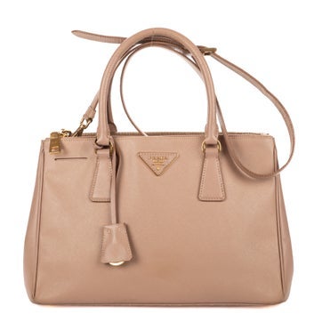 Leather Small Double Zip Galleria Tote