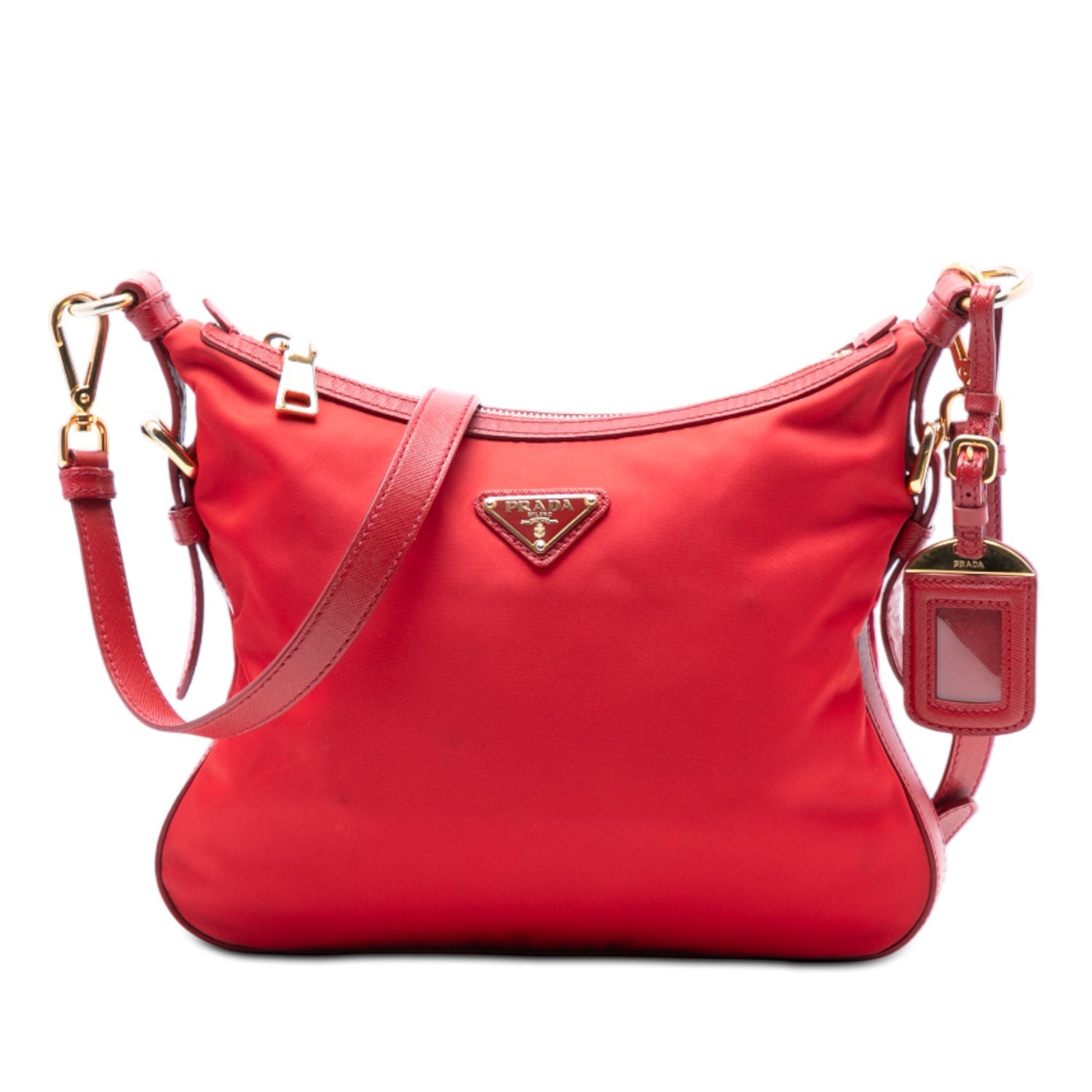 Leather Saffiano Trimmed Tessuto Zip Top Crossbody