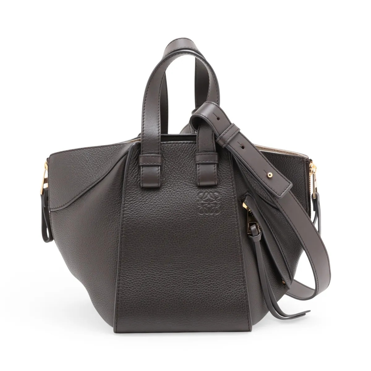 Loewe Hammock Compact Leather 2 Way Handbag Gray