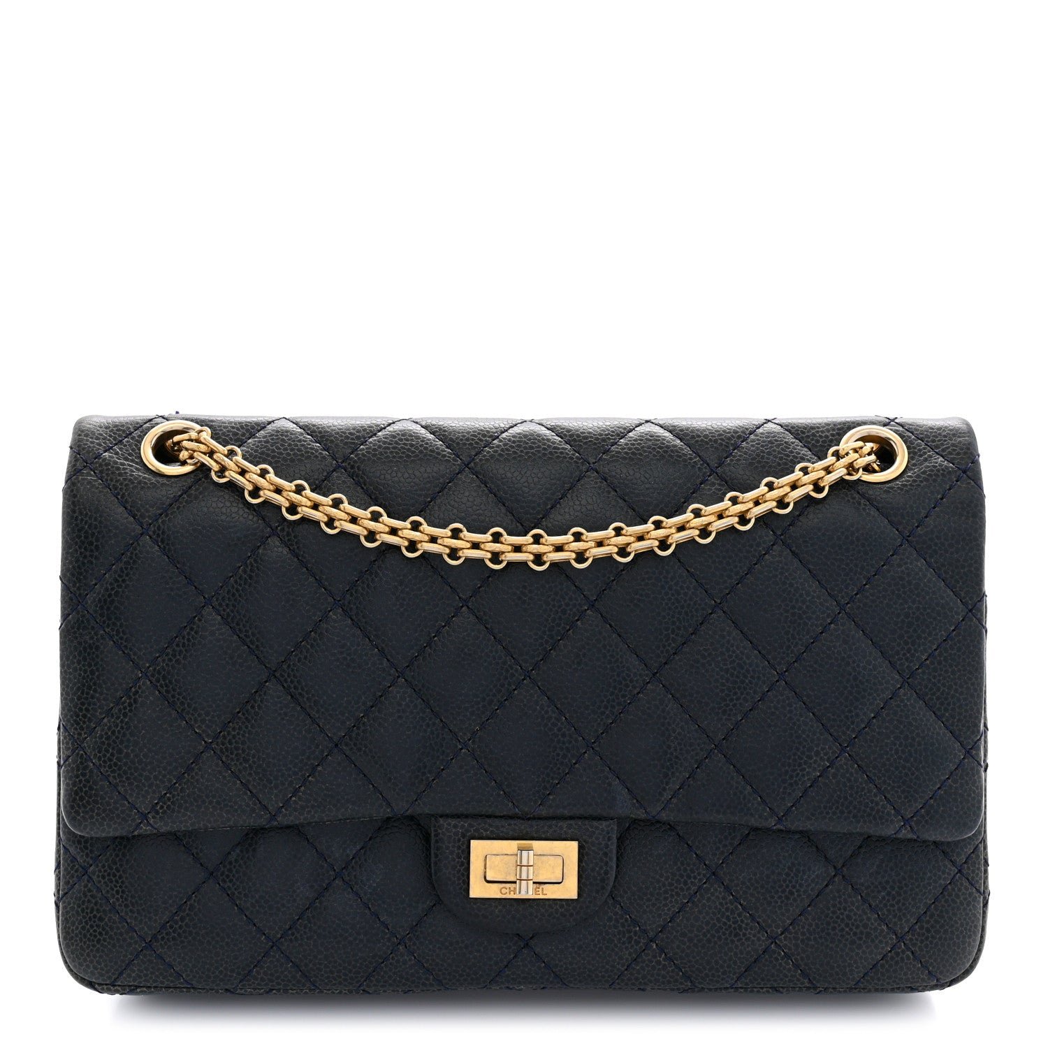 Chanel Caviar Quilted 2.55 Reissue 226 Flap Navy Blue