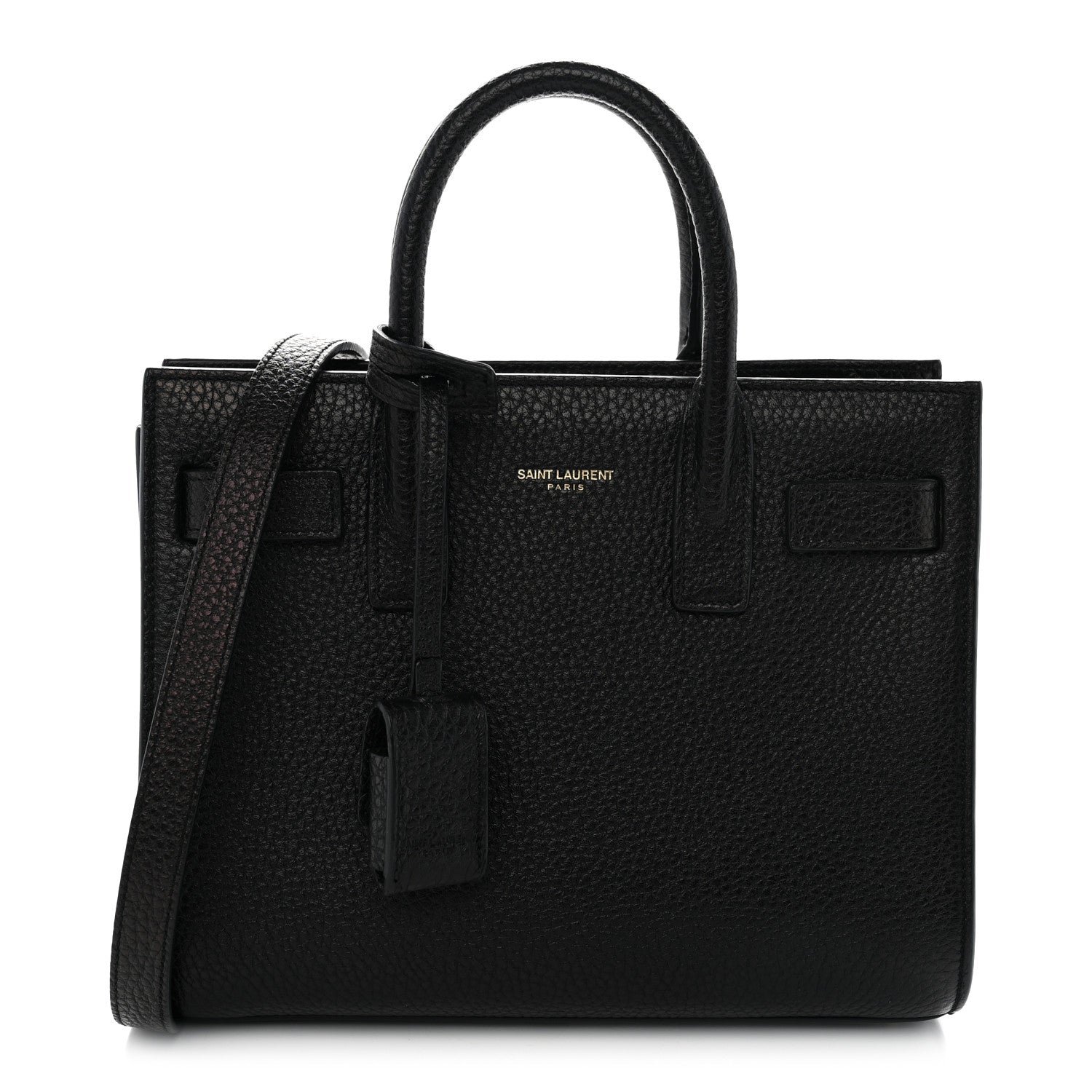 Saint Laurent Grained Calfskin Nano Sac De Jour Black