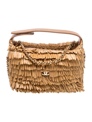 2026 Small Raffia Clutch w/ Chain