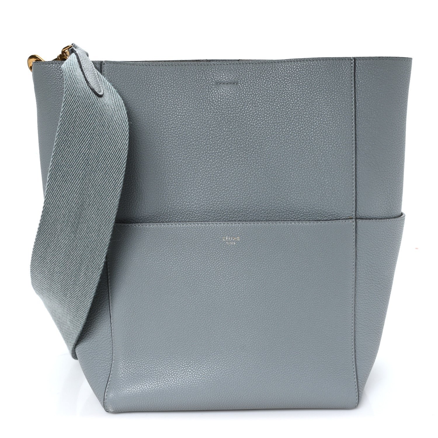 Celine Soft Grained Calfskin Sangle Bucket Bag Storm
