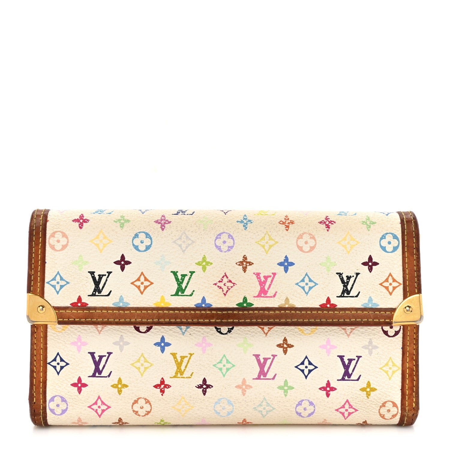 Louis Vuitton Monogram Multicolor Porte Tresor International Wallet White