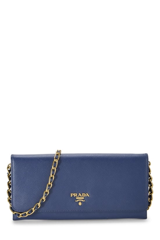 Blue Saffiano Leather Wallet On Chain (WOC)