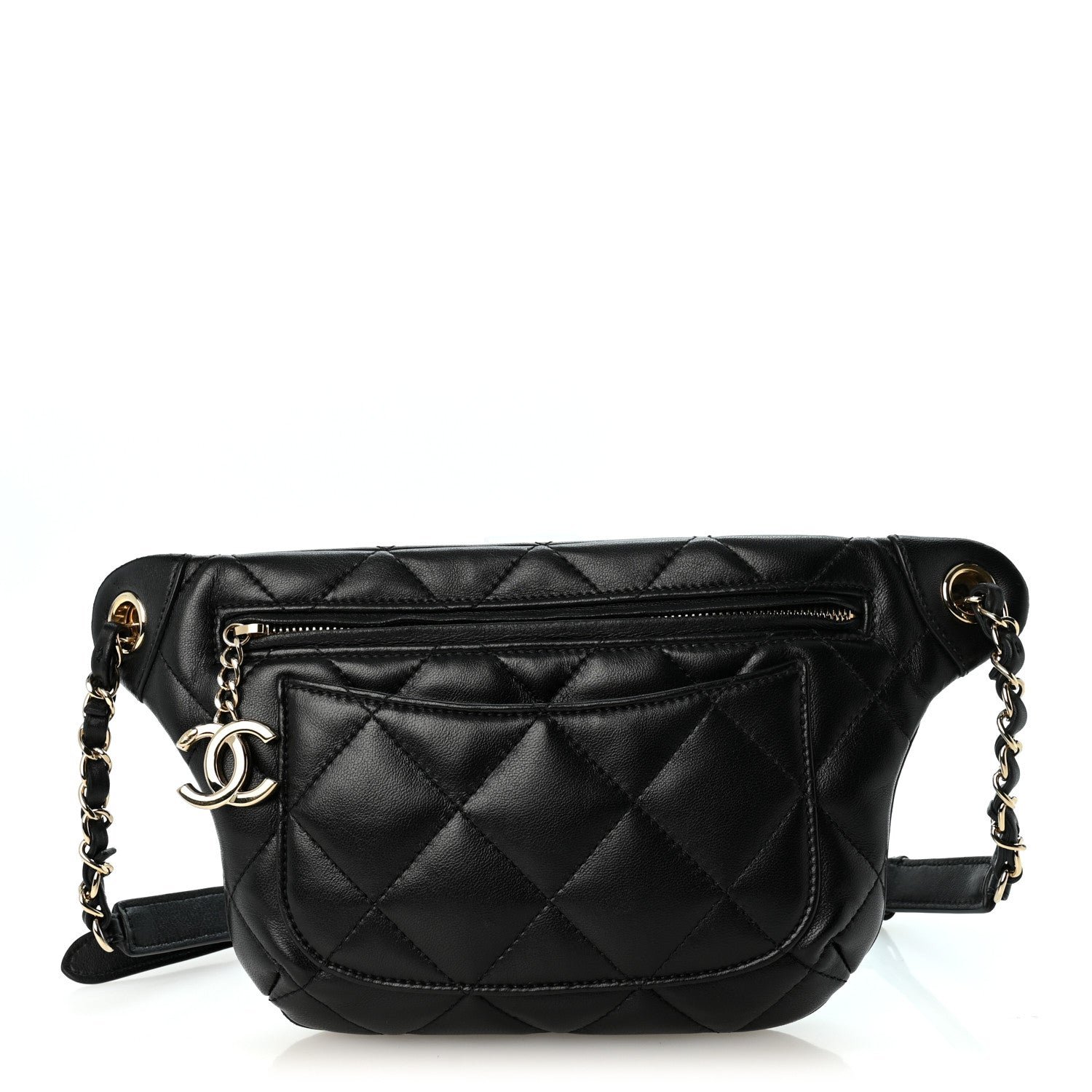 Chanel Calfskin Quilted Waist Bag Black