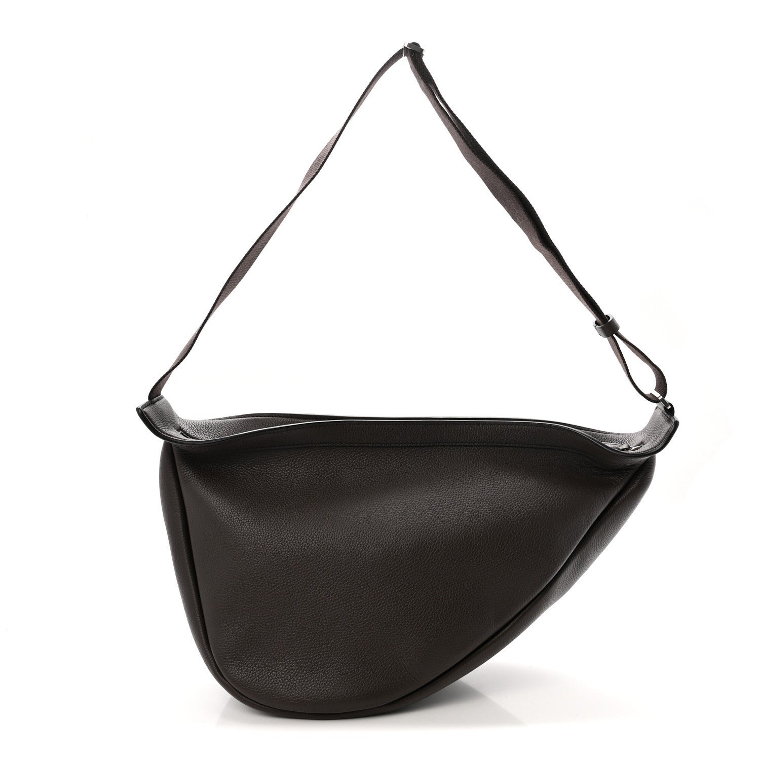 The Row The Row Grained Calfskin Large Slouchy Banana Bag Brunette