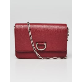 Burberry Burberry Red Leather Wallet On Chain D-Ring Crossbody Bag