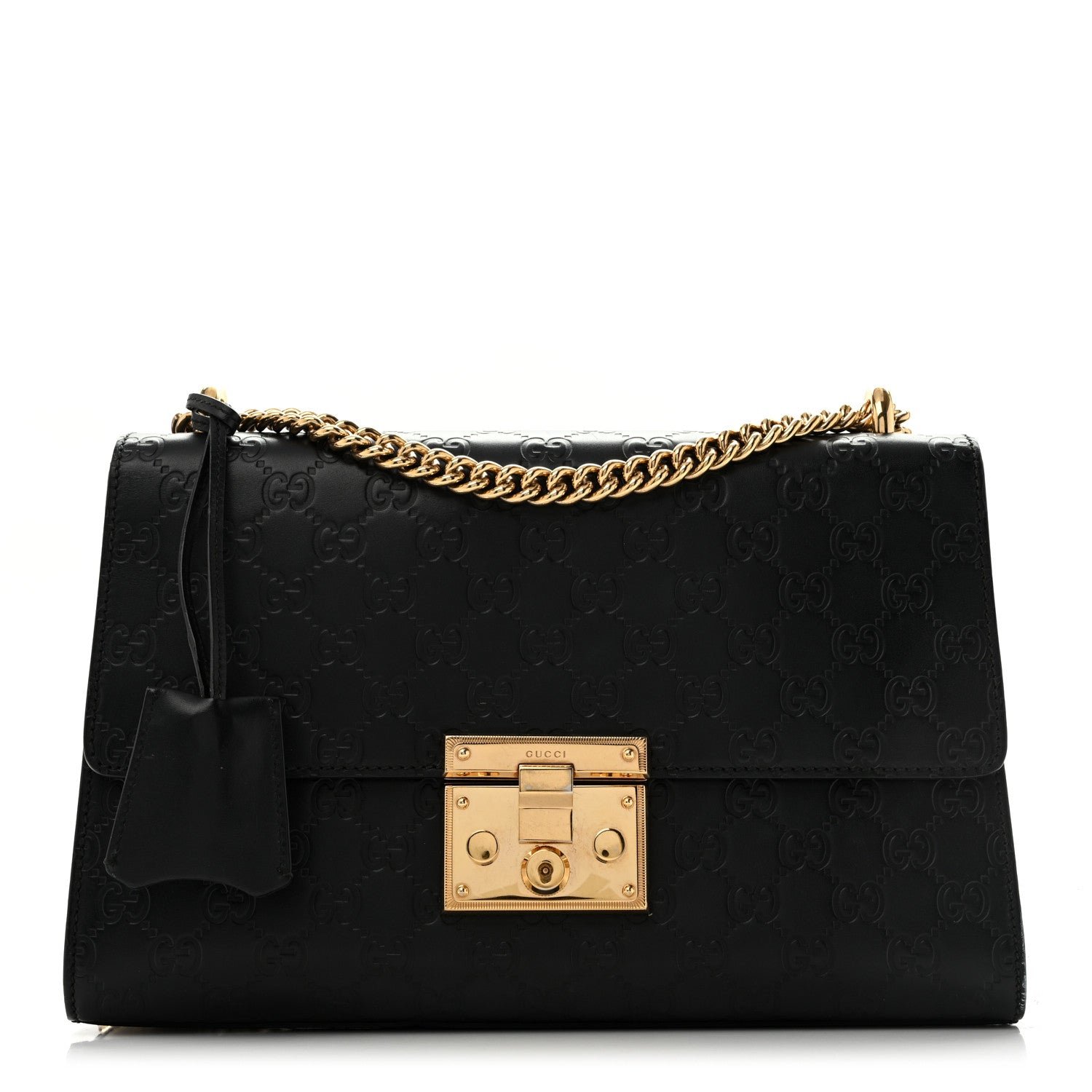 Gucci Guccissima Medium Padlock Shoulder Bag Black