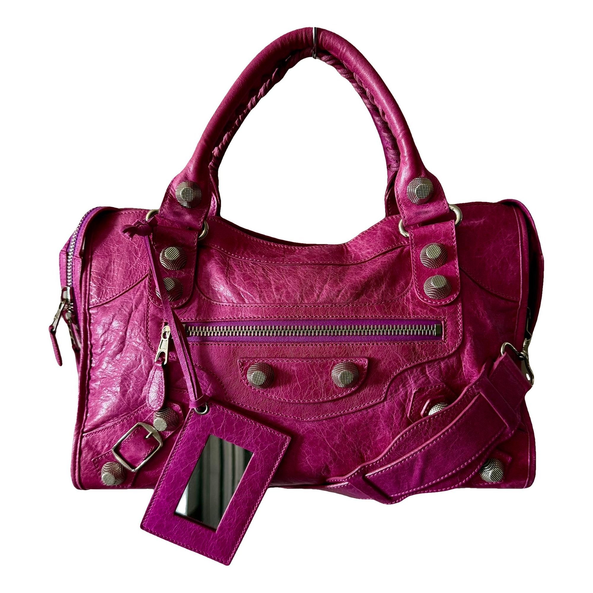 City leather handbag