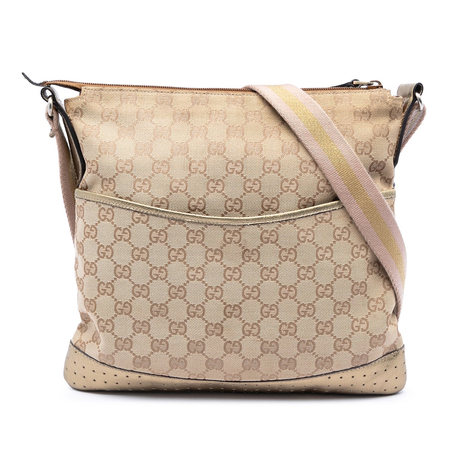 Calf Leather GG Canvas Web Crossbody
