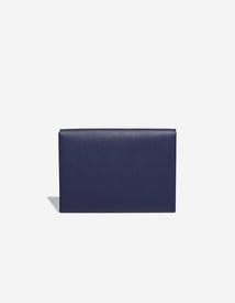 Hermes 
		Calvi Pouch Epsom Bleu Saphir / Black    