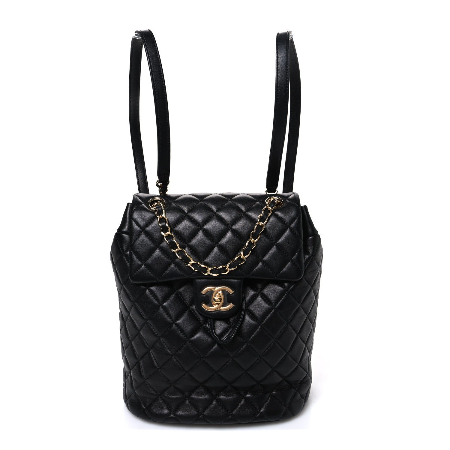 Lambskin Quilted Small Urban Spirit Backpack Black