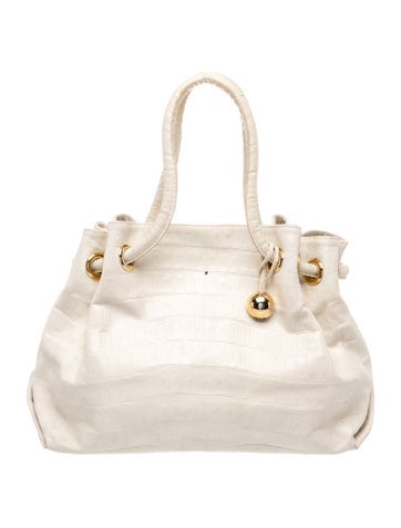 Embossed Leather Top Handle Bag