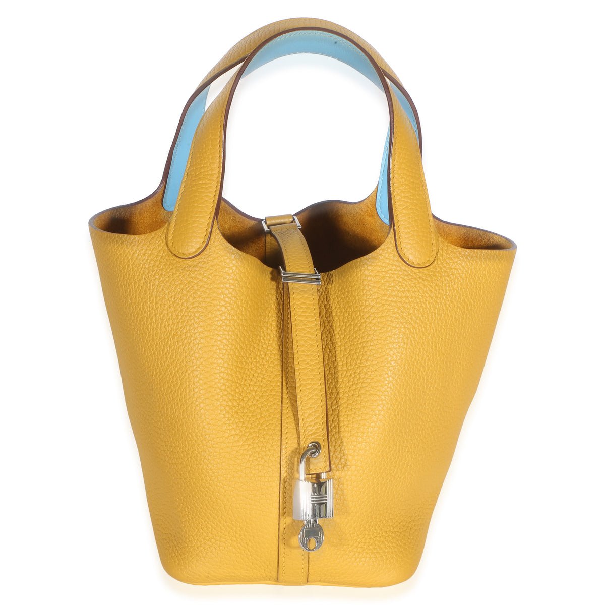 Jaune Ambre Celeste Clemence Eclat Picotin Lock 18 PM PHW