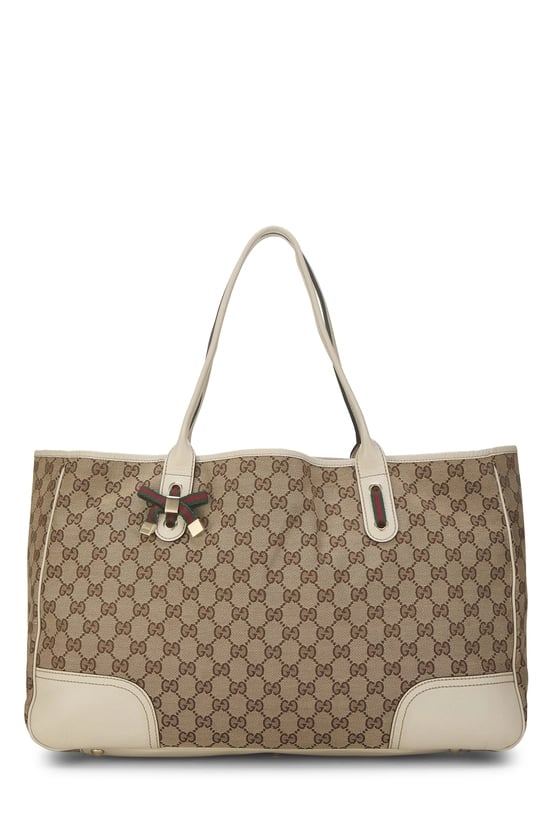 White Original GG Canvas Princy Tote Large