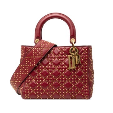 Medium Lambskin Cannage Studded Supple Lady Dior