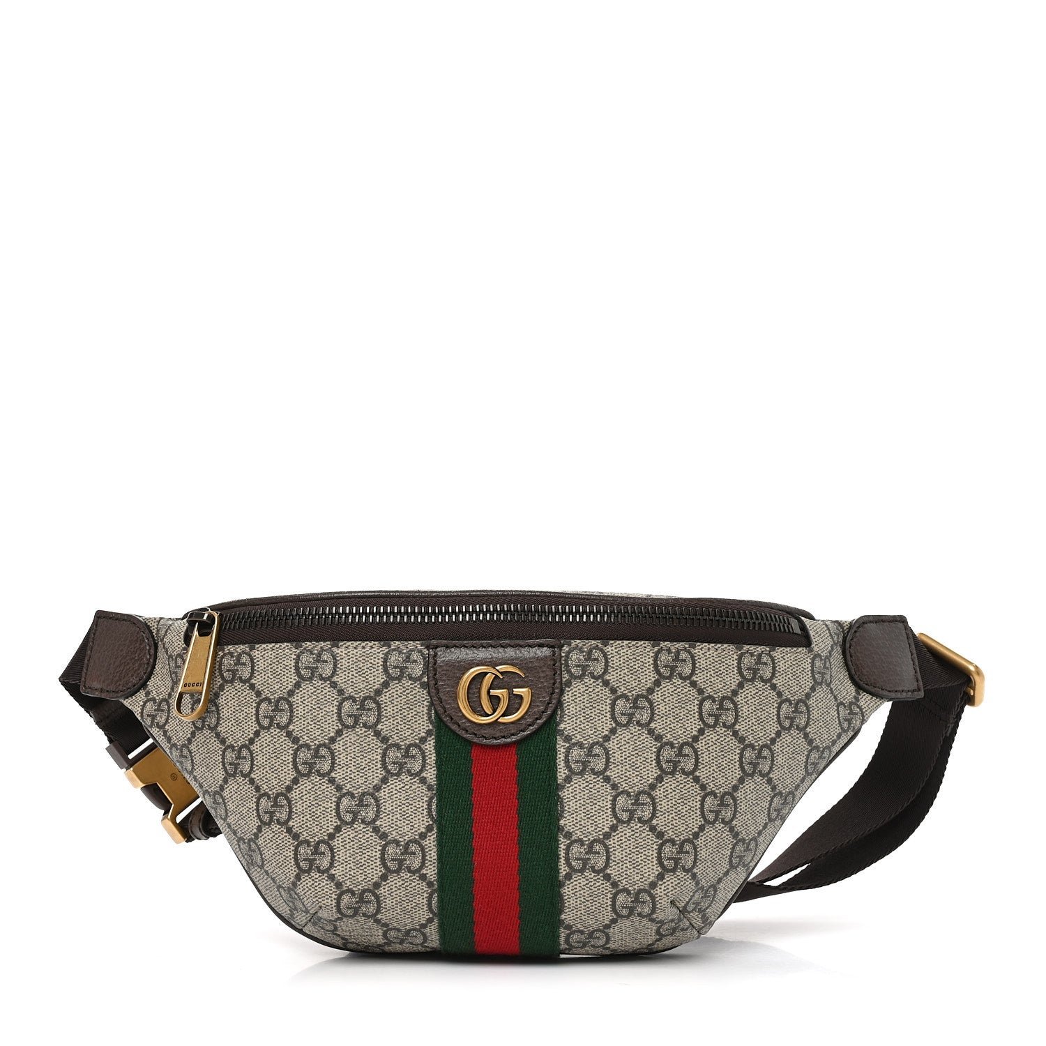 Gucci GG Supreme Monogram Web Small Ophidia Belt Bag Beige Ebony New Acero